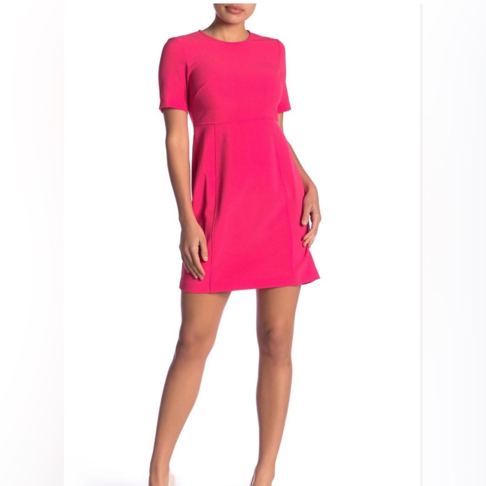 EUC Eliza J Bright Pink Short Sleeve Dress Size 10